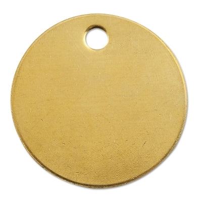 18GA. 1-1/2" ROUND BRASSMETAL TAG W/3/16" HOL