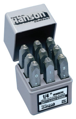 Standard Steel Hand Stamp Sets, 3/32 in, 0 thru 8