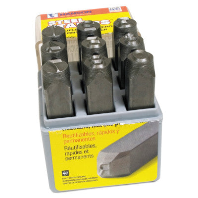 Standard Steel Hand Stamp Sets, 1/2 in, 0 thru 8