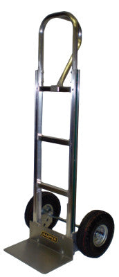 Aluminum Hand Truck, 600lb Cap., 8 x18" Base Plate, Vertical Loop, 10X2.5 Wheel