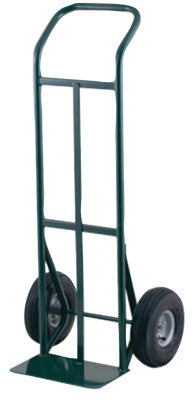 Steel Hand Truck, 600lb Cap., 7x14" Plate, Continuous Handle, Pneumatic Wheel