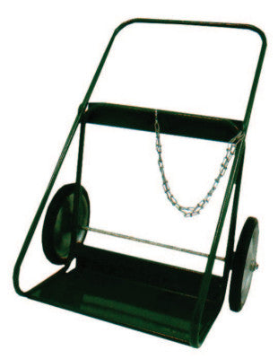 400 Series Cart, Holds 2 Cylinders, 9.5"-12.5" dia., 14 in Semi-Pneumatic Wheels