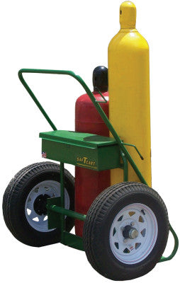 400 Series Carts, Holds 2 Cylinders, 9.5"-12.5" dia., 5 3/10 in Auto Wheels