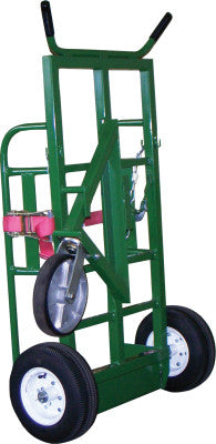 Industrial Series Carts, Holds 2 Cylinders, 12 in Pneumatic Wheels