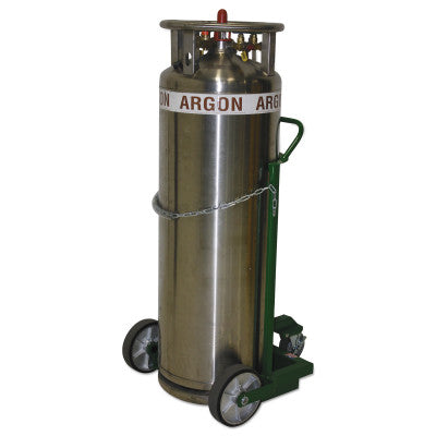 Industrial Series Carts, Holds 1 Cylinder, 10 in Phenolic/Soft Rubber Wheels