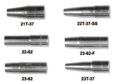 21 Series Nozzles, Self-Insulated, Tip Flush, 1/2 in, For Mini-MIG Gun