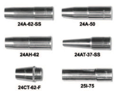 25 Series Nozzles, Coarse Thread, 1/8 in. Tip Recess, 5/8 in, For No. 5 Gun