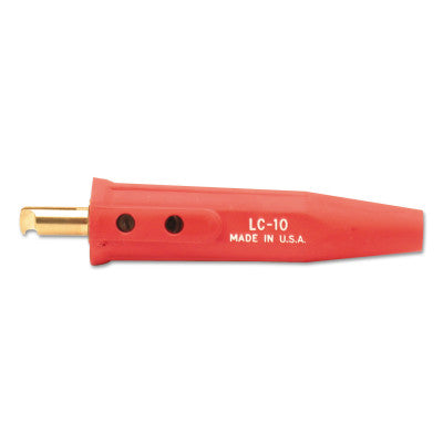 Cable Connector, Single Oval-Point Screw Connection, Male, 1/0-4/0 Cap., Red