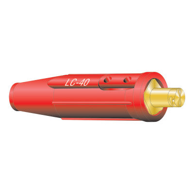 Cable Connector, Single Oval-Point Screw Connection, Male, 1/0-2/0 Cap., Red