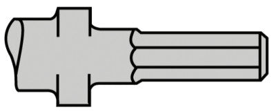 Hex Drive Oval Collar Flat Chisels, 1 1/16 in x 2 3/8 in x 12 in Chisel Bit, Hex