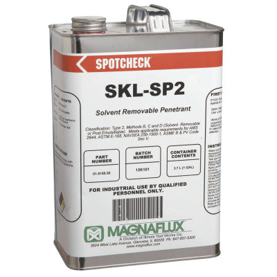 Spotcheck SKL-SP2 Solvent Removable Penetrant, Liquid Type 2, Can, 1 gal