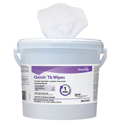 TB Disinfectant Wipes, 11 x 12, White, 160/Bucket