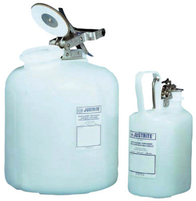 Self-Close Corrosive Containers for Laboratories, Hazardous Liquid, 1 gal, White