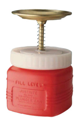 Plunger Cans, Hazardous Liquid Storage Can, 1 qt, Red