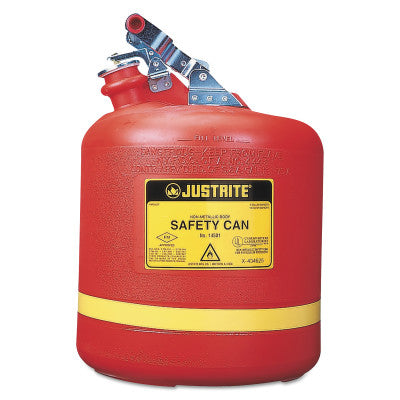 Nonmetallic Type l Safety Cans for Flammables, Flammable Storage Can, 5 gal, Red