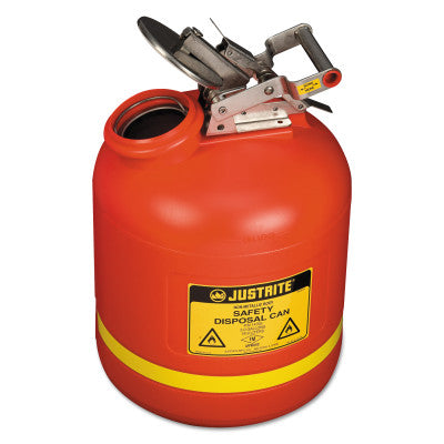 Red Liquid Disposal Cans, Flammable Waste Can, 5 gal, Red, Stainless Steel