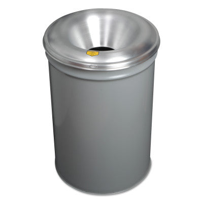 Cease-Fire Waste Receptacles, 55 gal, Head: Aluminum, Gray