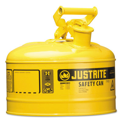 Type I Safety Cans, Diesel, 2 1/2 gal, Yellow