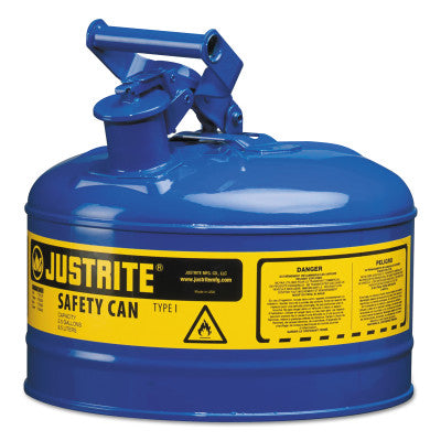 Type I Safety Cans, Kerosene, 2 1/2 gal, Blue