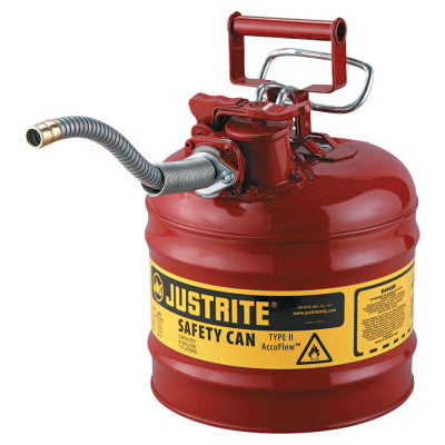Type II AccuFlow Safety Cans, Flammables, 1 gal, Red