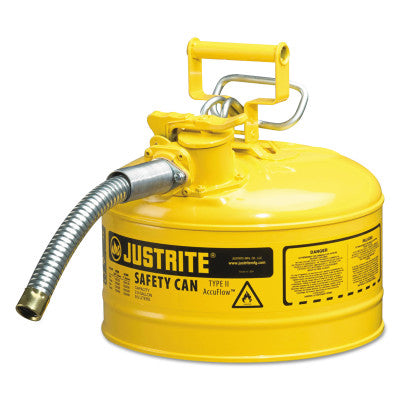 Type II AccuFlow Safety Cans, Diesel, 2 1/2 gal, Yellow