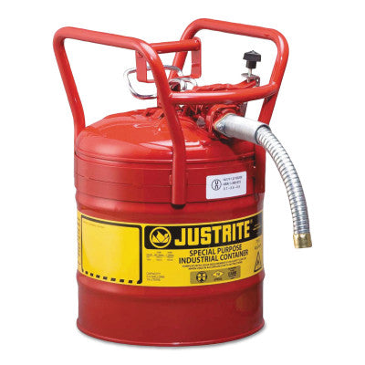 Type II AccuFlow DOT Safety Cans, Flammables, 5 gal, Red