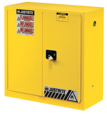 Yellow Safety Cabinets for Flammables, Self-Closing Cabinet, 45 Gallon, 2 Doors