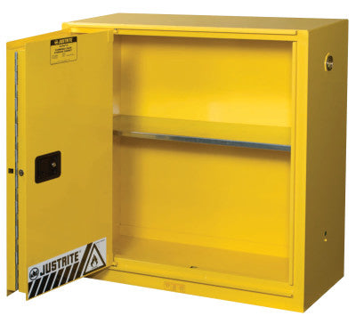 Yellow Safety Cabinets for Flammables, Self-Closing Cabinet, 30 Gallon, 1 Door