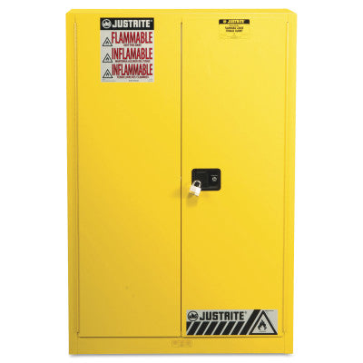 Safety Cabinets for Combustibles, Manual-Closing Cabinet, 60 Gallon, Yellow