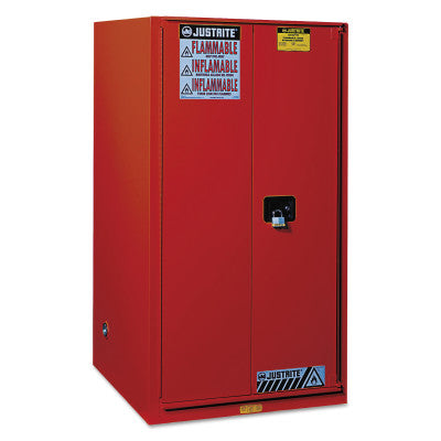 Safety Cabinets for Combustibles, Manual-Closing Cabinet, 96 Gallon, Red