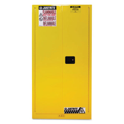 Yellow Safety Cabinets for Flammables, Self-Closing Cabinet, 60 Gallon