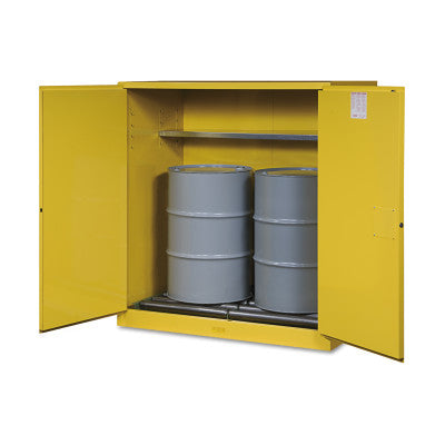 Vertical Drum Safety Cabinets, Manual-Closing, (2) 55 Gallon Drum, w/Rollers