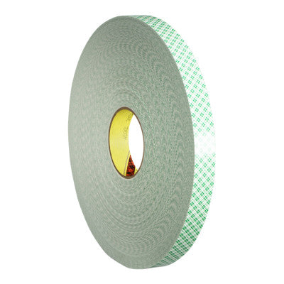 Double Coated Urethane Foam Tapes, 1 in x 72 yd, 62.5 mil, Green