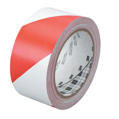 Hazard Marking Vinyl Tape, 2 in x 36 yd, Red/White