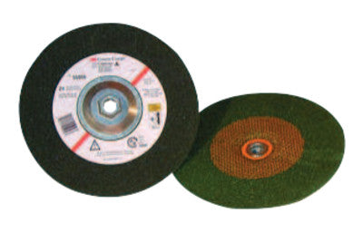 Green Corps Depressed Center Wheel, 4 1/2 in Dia, 1/4 in Thick, 24 Grit