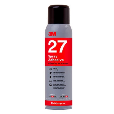 Multi-Purpose 27 Spray Adhesives, 13.5 oz Aerosol, White