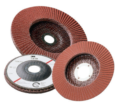 Abrasive Flap Discs 747D, 4 1/2 in, 60 Grit, 7/8 in Arbor, 13,300 rpm