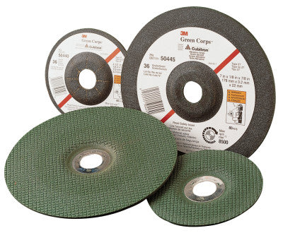 Green Corps Flexible Grinding Wheel, 7" Dia, 7/8 Arbor,  1/8" Thick, 36 Grit