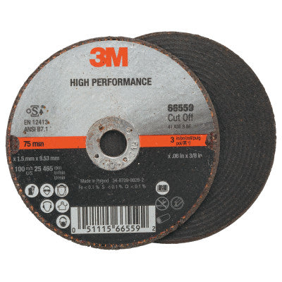 Cut-off Wheel Abrasives, 60 Grit, 25,465 rpm
