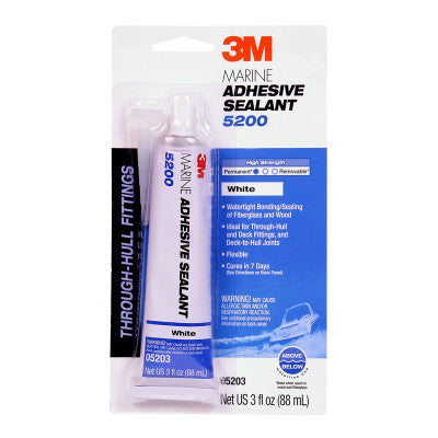 Marine Adhesive Sealants, 3 oz, Tube, White
