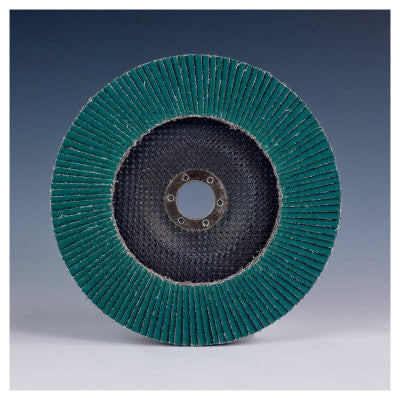 Flap Discs 577F, 4 1/2 in Dia., 40 Grit, 7/8 in Arbor, 13300 rpm