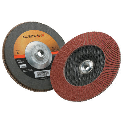 Cubitron II Flap Disc 967A, 7 in, 40 Grit, 5/8-11 Arbor, 8,600 rpm, Type 27