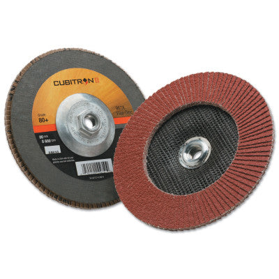 Cubitron II Flap Disc 967A, 7 in, 80 Grit, 5/8-11 Arbor, 8,600 rpm, Type 27