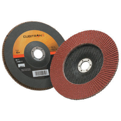 Cubitron II Flap Disc 967A, 7 in, 40 Grit, 7/8 in Arbor, 8,600 rpm, Type 27