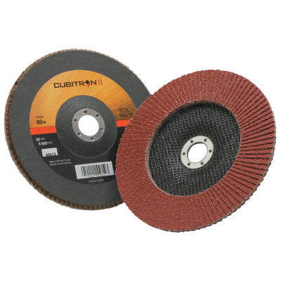 Cubitron II Flap Disc 967A, 7 in, 60 Grit, 7/8 in Arbor, 8,600 rpm, Type 27