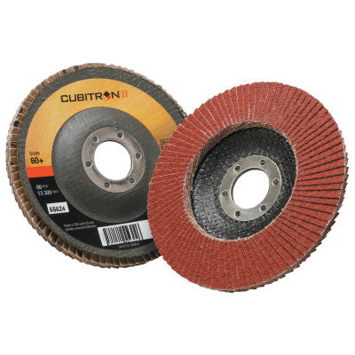 Cubitron II Flap Disc 967A, 4 1/2 in, 60 Grit, 7/8 in Arbor, 13,300 rpm, Type 29