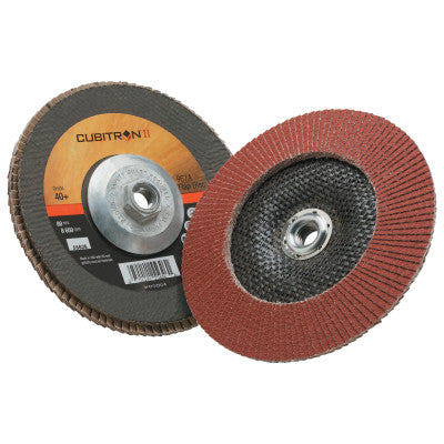Cubitron II Flap Disc 967A, 7 in, 40 Grit, 5/8 in Arbor, 8,600 rpm, Type 29