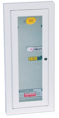 Extinguisher Cabinets, Semi-Recessed w/Keyed Lock, Galvanized Steel, Tan, 5 lb