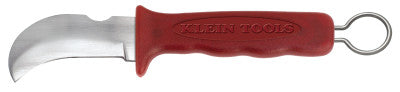 Lineman's Skinning Knives, 3" Steel Blade, Plastic, Black w/Stainless Ring