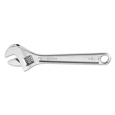 Adjustable Wrenches, 15 in Long, 1 11/16 in Opening, Chrome